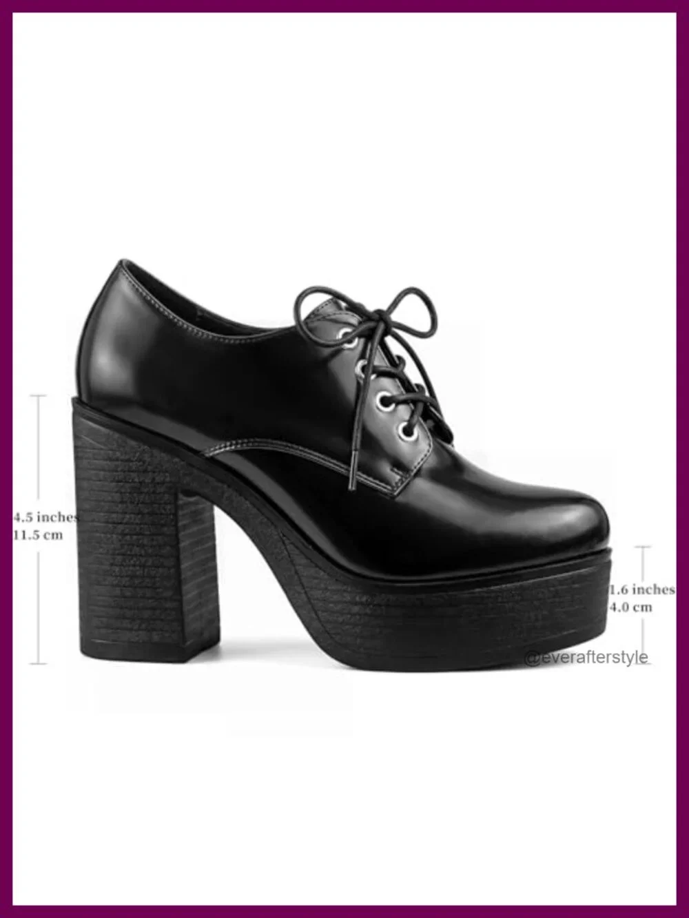 Faux Leather Lace Up Chunky Heel Platform Ankle Boots
